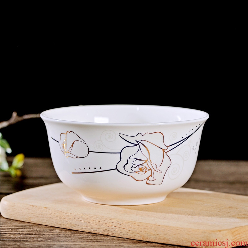 Jingdezhen ceramic tableware suit dish plate optional combination of household jobs rainbow noodle bowl soup bowl of household porcelain
