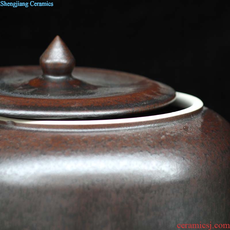 Jingdezhen 6 jin jin 45 20 jins storage jar of orange to dark red porcelain ceramic storage tank