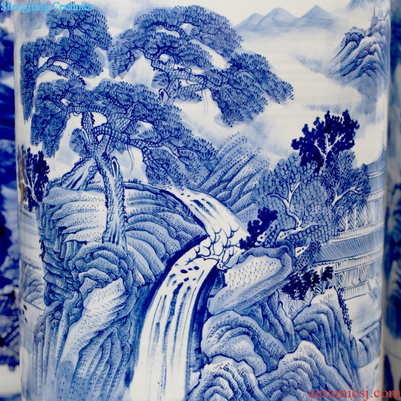 Blue and white porcelain of jingdezhen hand-painted splendid sunvo sitting room adornment porcelain vase of large hotel furnishing articles with a gift