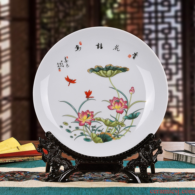 Jingdezhen ceramics decoration plate furnishing articles modern creative living room home decoration handicraft decoration gifts