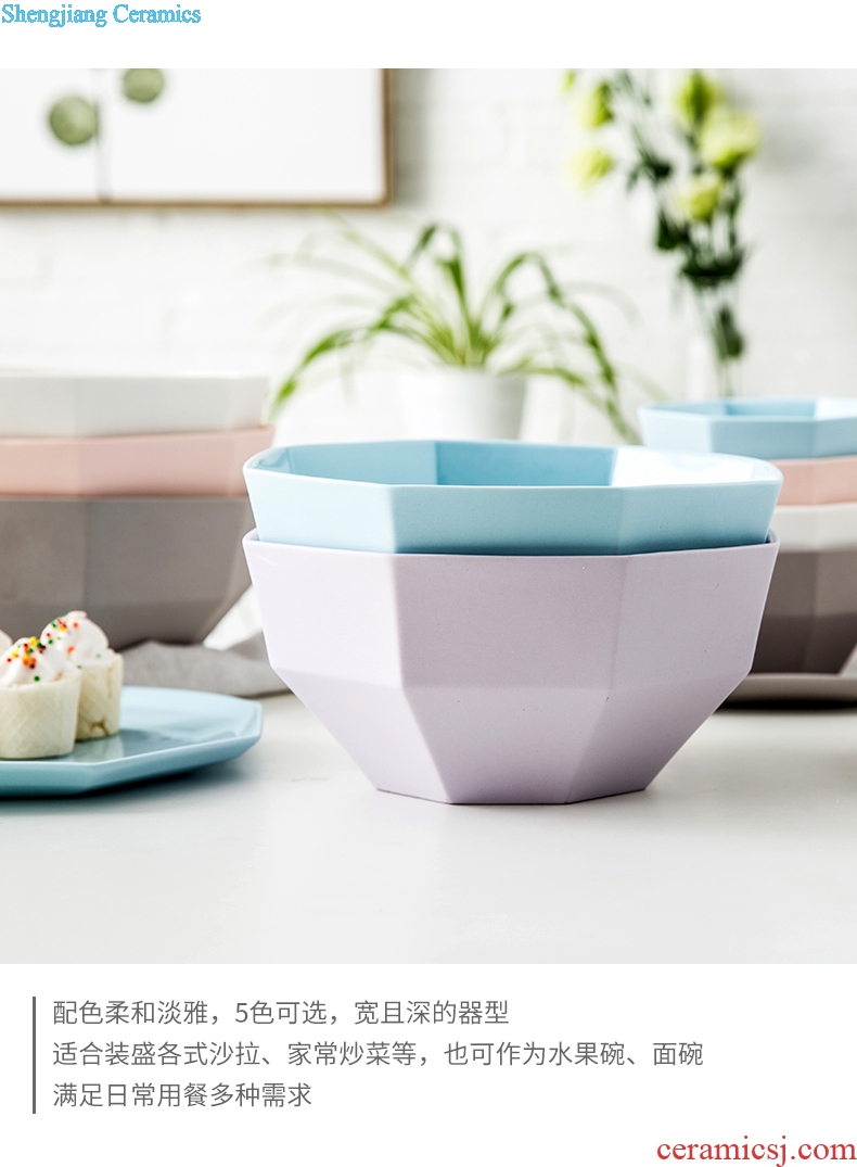 Ijarl million jia creative ceramic tableware breakfast noodles bowl big salad bowl of soup bowl of sugar water bowls lake
