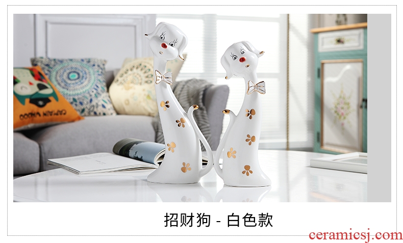 Jingdezhen ceramic creative furnishing articles animal lovers cat home television wine sitting room place handicraft ornament