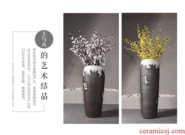 Ceramic sitting room ground European big vase simulation flower flower furnishing articles villa hotel contracted type ceramic vase