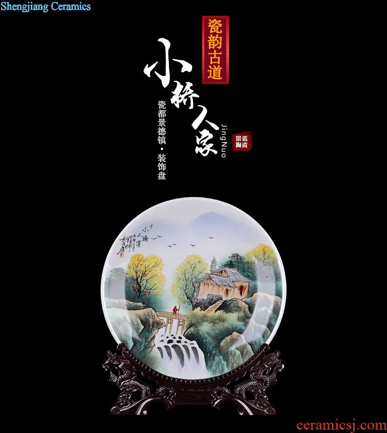 Hang dish of jingdezhen ceramics decoration plate of hand-painted "Bridges the somebody else sit home decoration handicraft furnishing articles