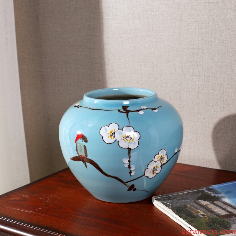 Jingdezhen contracted and contemporary new Chinese TV ark hand-painted ceramic vase the sitting room porch household act the role ofing is tasted furnishing articles