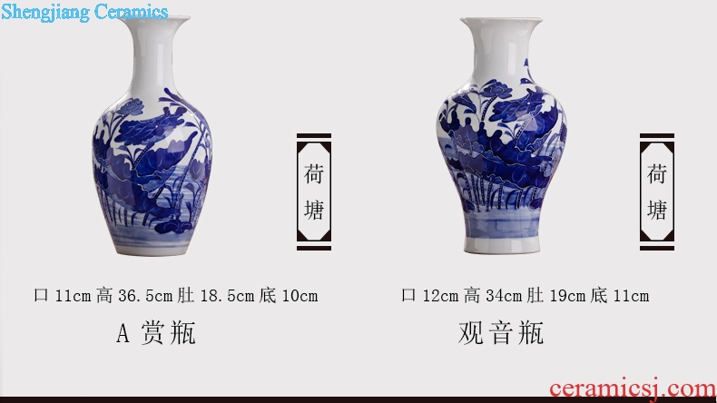 Fang city palace of jingdezhen ceramic antique relief of blue and white porcelain vases, household decoration is a sitting room adornment handicraft