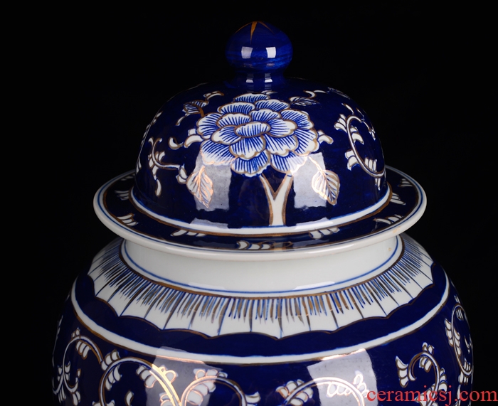 Jingdezhen ceramic vase sitting room place general paint cans caddy accessories antique blue and white porcelain arts and crafts