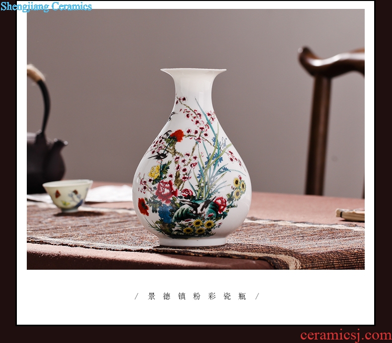 Contracted sitting room packages mailed jingdezhen porcelain vase famille rose porcelain vase modern fashionable household decoration decoration