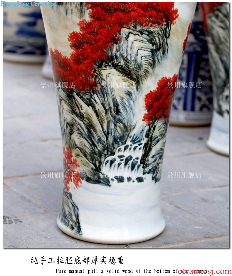 Jingdezhen ceramics antique hand-painted youligong flower arranging big vase home sitting room ground adornment furnishing articles