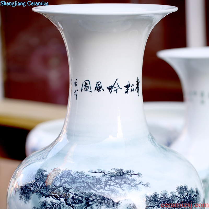 Jingdezhen hand-painted ching Yin wind ceramic floor big vase home sitting room hotel adornment porcelain furnishing articles