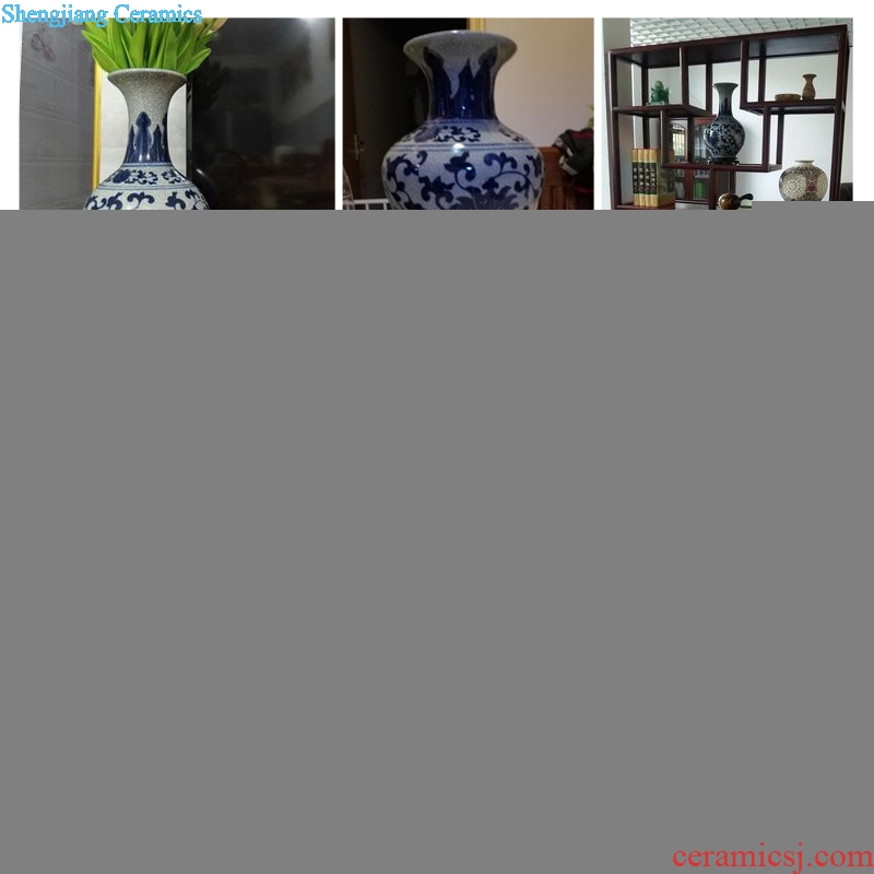 Jingdezhen ceramic vase furnishing articles sitting room flower arranging kiln antique blue and white porcelain vase decoration home decoration restoring ancient ways