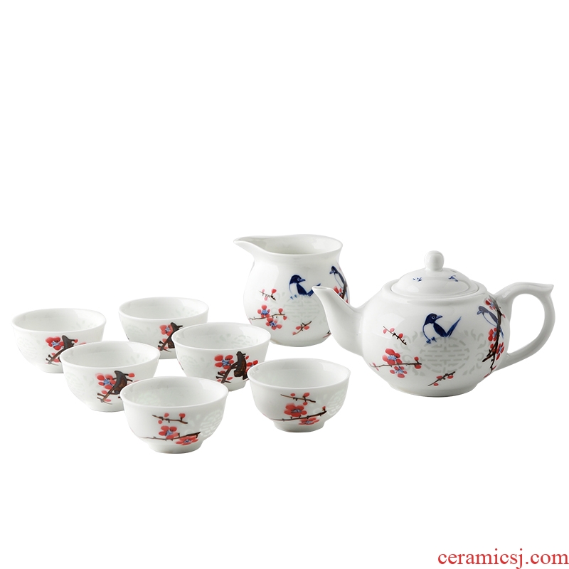 DH jingdezhen blue and white porcelain kung fu tea set suit household hand-painted ceramic teapot teacup and exquisite tea sets