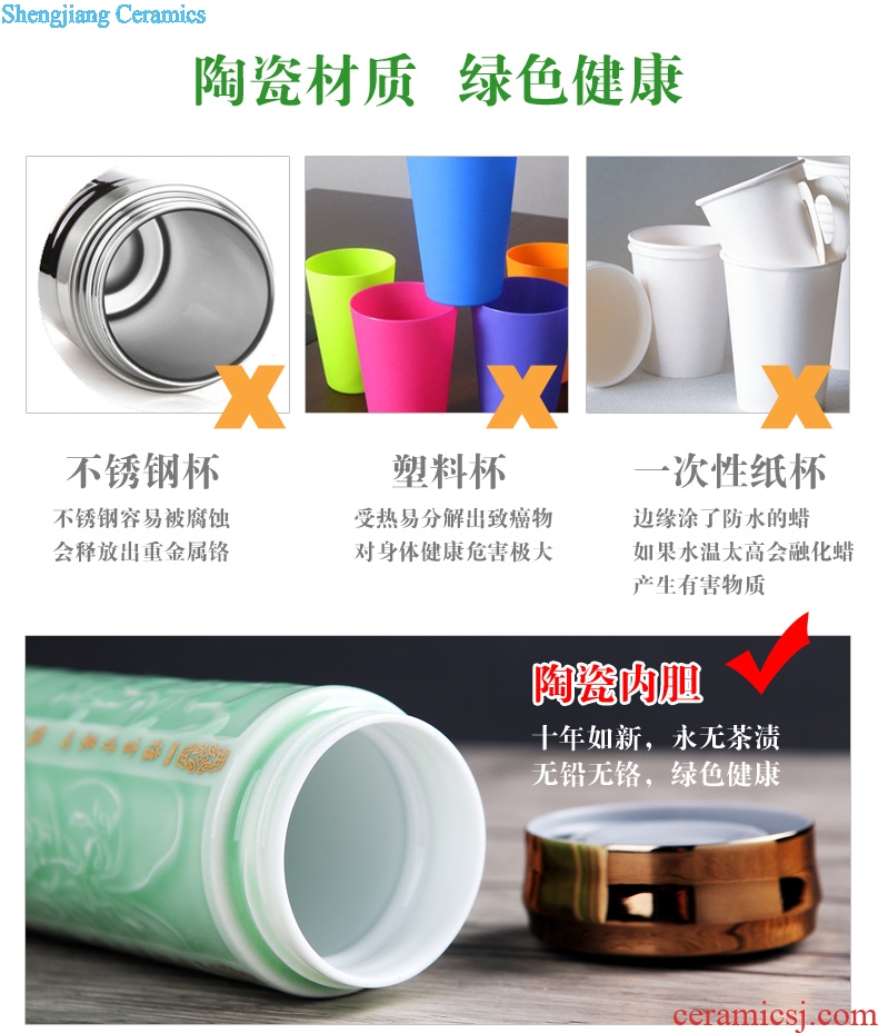 Forest fire ceramic porcelain cups, ceramic vacuum cup double bladder curing water straight men and women