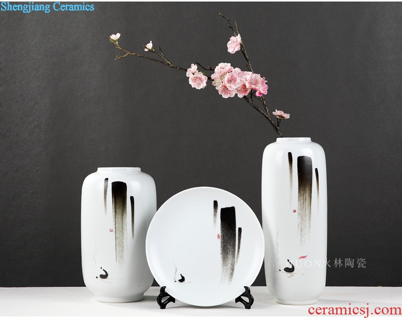 New Chinese zen vase furnishing articles ceramic decoration simple porch home sitting room TV ark flower arranging flowers