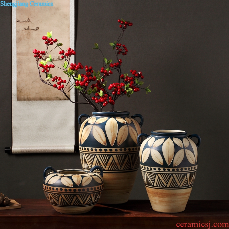 Composed of ancient earthenware jar are dried flower flower implement original ceramic coarse pottery flowerpot vase do old zen simple furnishing articles