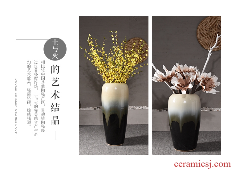 Ceramic sitting room ground european-style villa large vases, furnishing articles porch contracted type simulation flower flower vase
