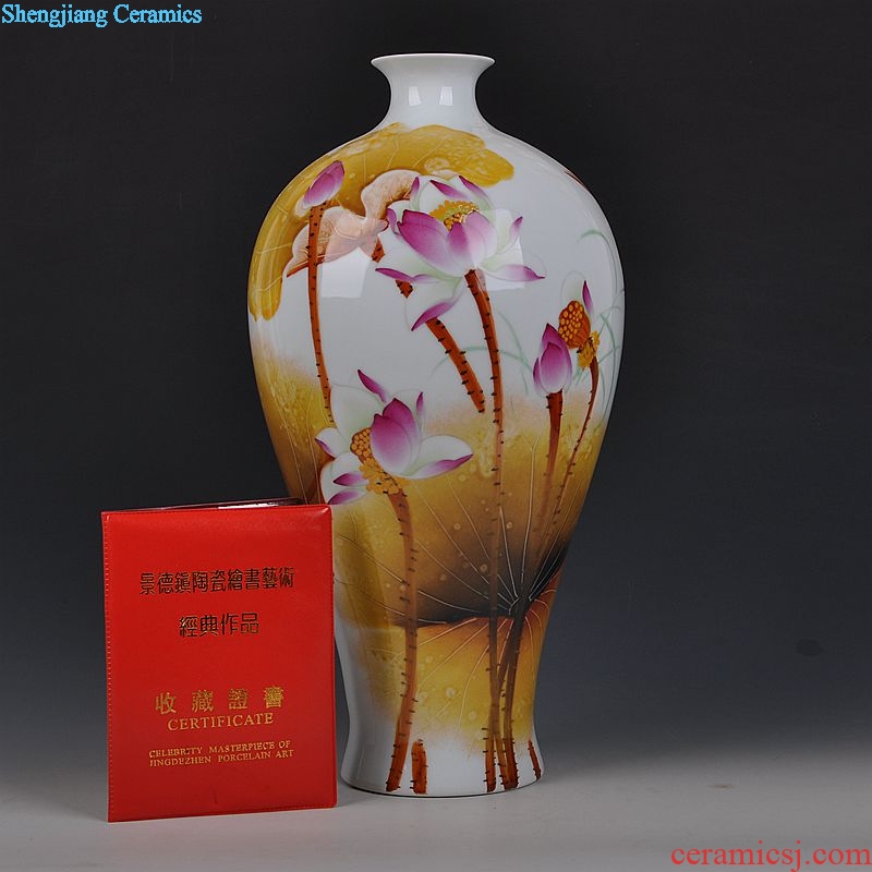 Celebrity famous jingdezhen ceramics powder enamel porcelain vase hand-painted home sitting room adornment handicraft furnishing articles