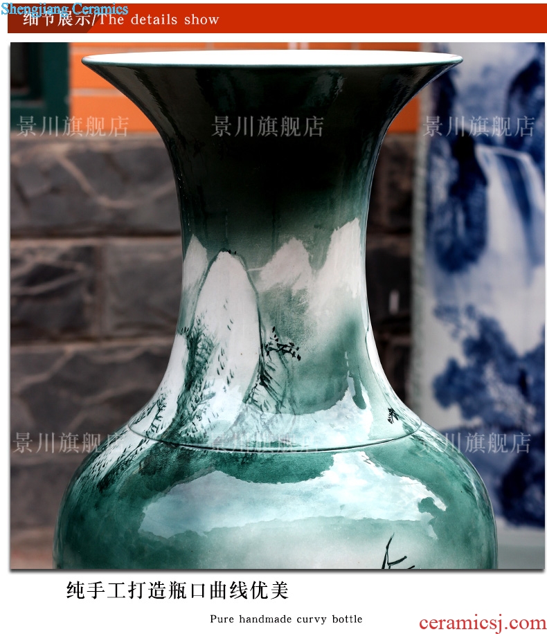 Hand painted landscapes of large vases, jingdezhen home sitting room of modern Chinese ceramics furnishing articles hotel decoration