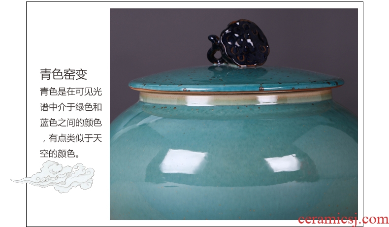 Jingdezhen ceramic tea sealed cans gm caddy large-sized puer tea cake tin with storage tank tea urn