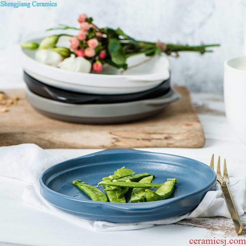 Ijarl million jia creative ceramic pasta dinner plate breakfast tray household shallow dish dish Ceylon island circular plates