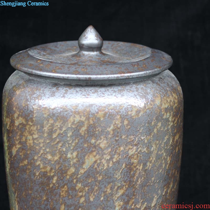 Jingdezhen 30 jins brunet ceramic porcelain storage tank spire straight ceramic storage tank