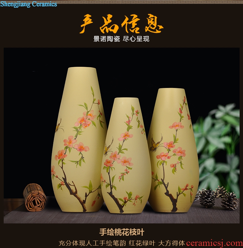 Scene, jingdezhen ceramic vase hand-painted frosted three-piece handicraft furnishing articles home decoration decoration