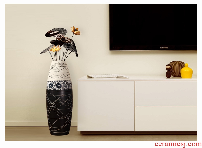 European modern ceramic vase landing fashionable sitting room new TV ark decoration dry flower home furnishing articles