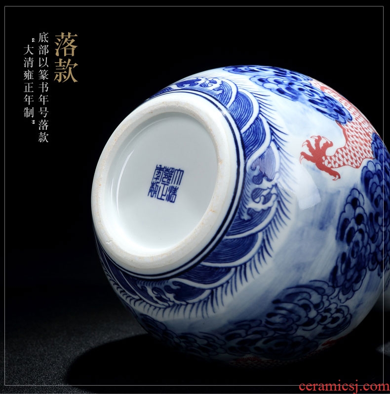 Jingdezhen ceramics hand-painted youligong tree furnishing articles sitting room adornment antique Chinese blue and white porcelain vase