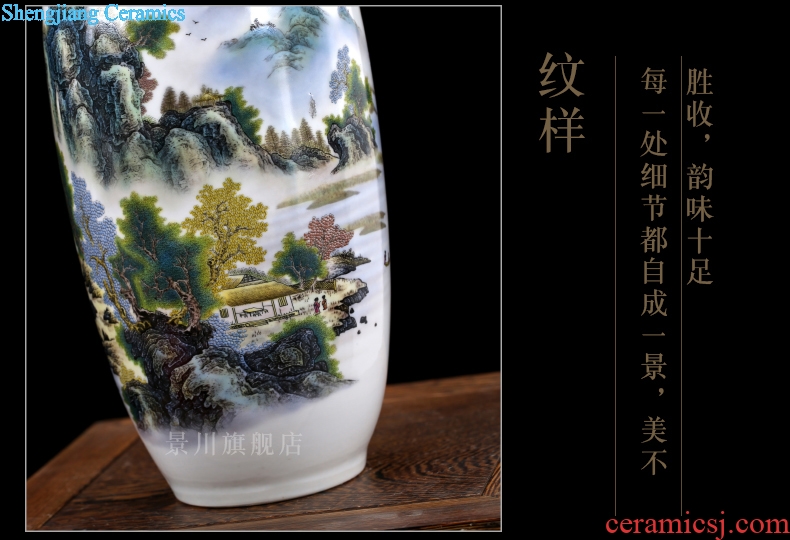 Mountains and rivers xiuse mesa flower landscape painting porcelain bottles of jingdezhen ceramics home sitting room adornment is placed
