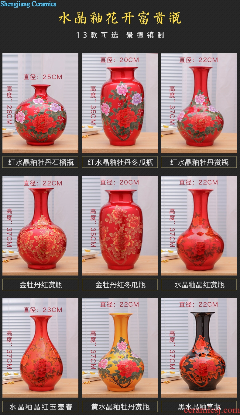 Jingdezhen ceramic vases, flower arranging is crystal glaze crafts are modern Chinese style is contracted home sitting room adornment