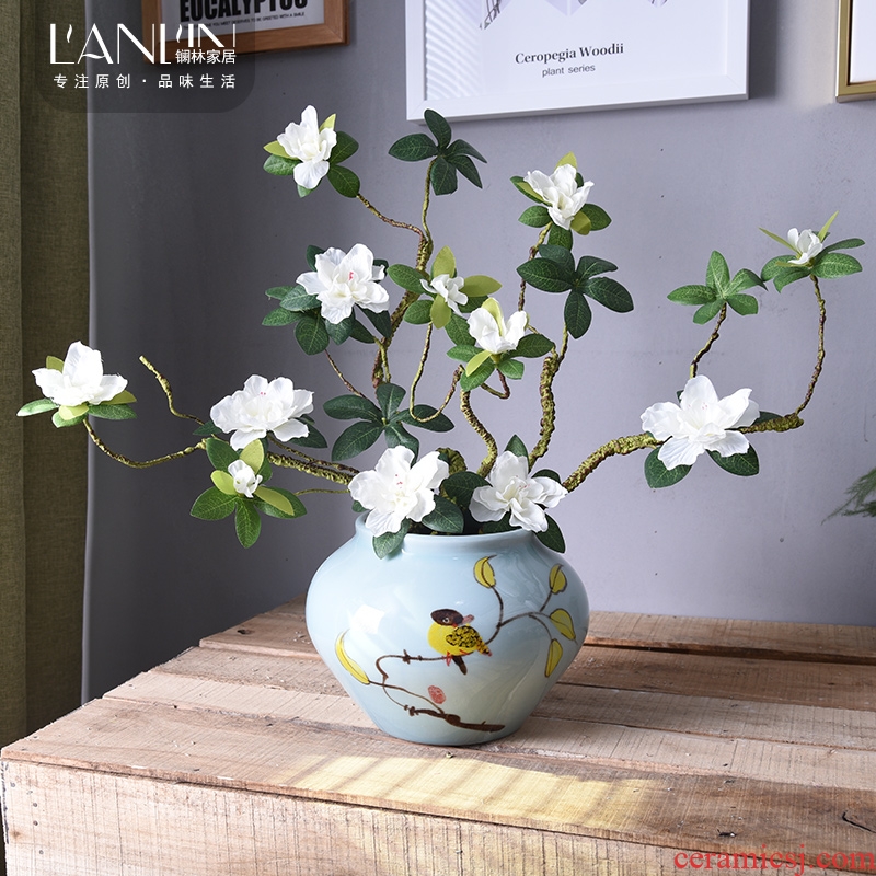 New Chinese vase hand-painted ceramic flower adornment mesa sitting room tea table table, TV ark place jingdezhen