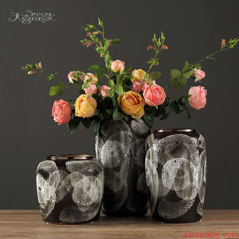 Jingdezhen ceramic vase American continental table of dry flower arranging the Nordic creative home furnishing articles sitting room