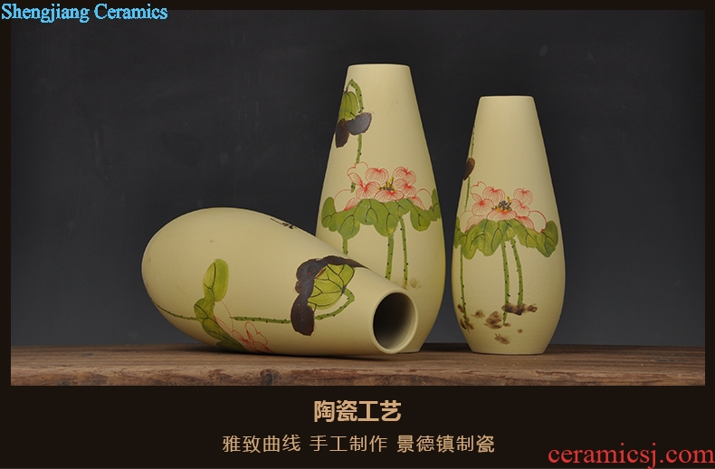 Scene, jingdezhen ceramic vase hand-painted frosted three-piece handicraft furnishing articles home decoration decoration