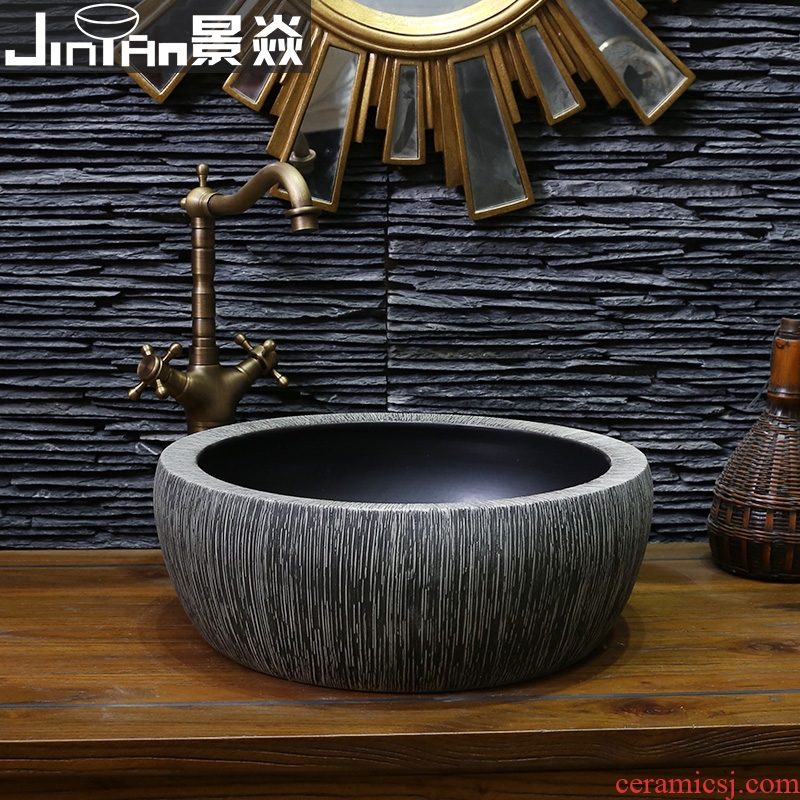 JingYan art on the sink basin ceramic basin is antique Chinese style restoring ancient ways basin hand drawing on 563