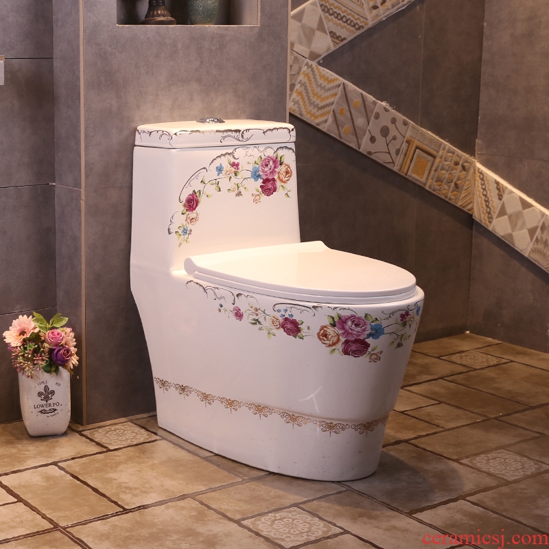 JingYan secret garden European art siphon pumping ceramic sanitary ware toilet household toilet implement