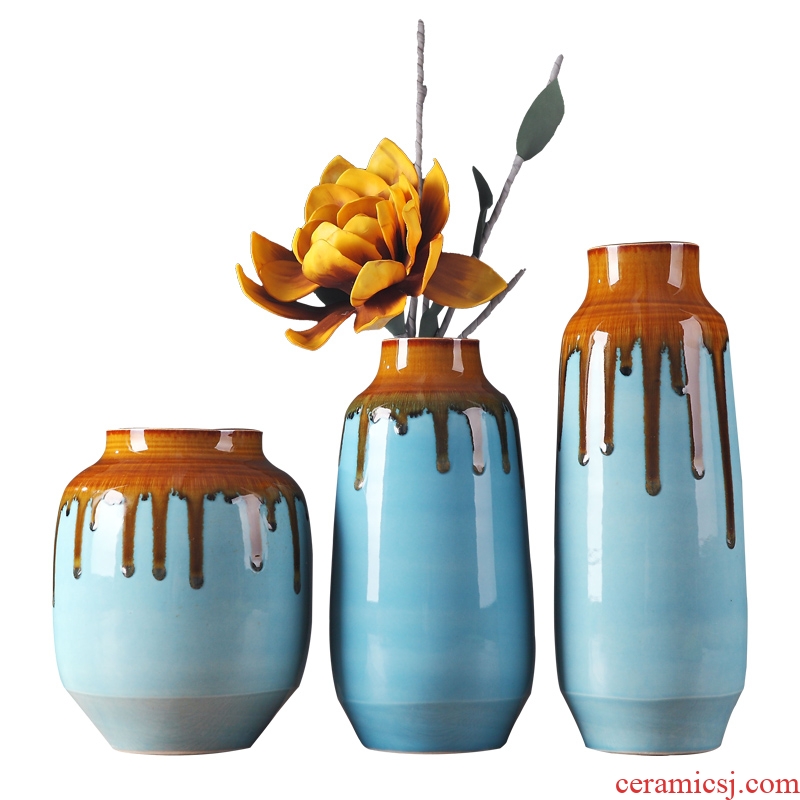 Contemporary and contracted ceramic vase furnishing articles fashionable sitting room flower arranging dried flowers, TV ark wine home decoration