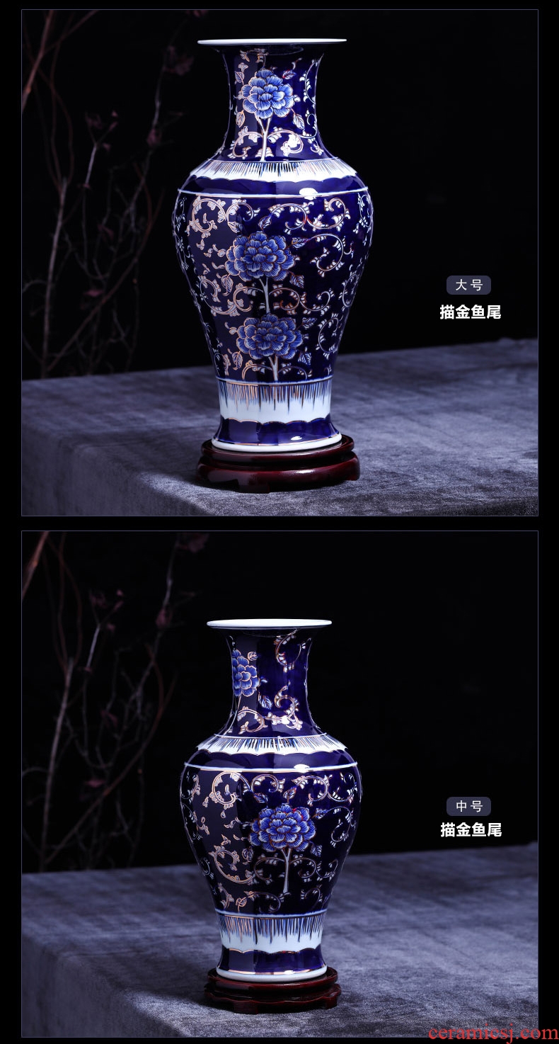 Jingdezhen ceramic vase of large sitting room of Chinese style porch place the colour blue and white porcelain decoration