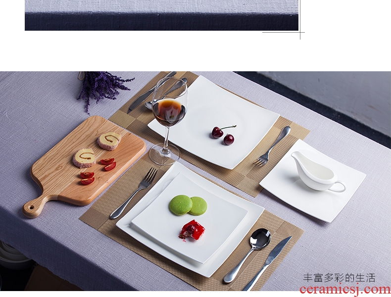 Jingdezhen porcelain tableware of pure bone square beef steak knife and fork dish creative steak western dishes suit