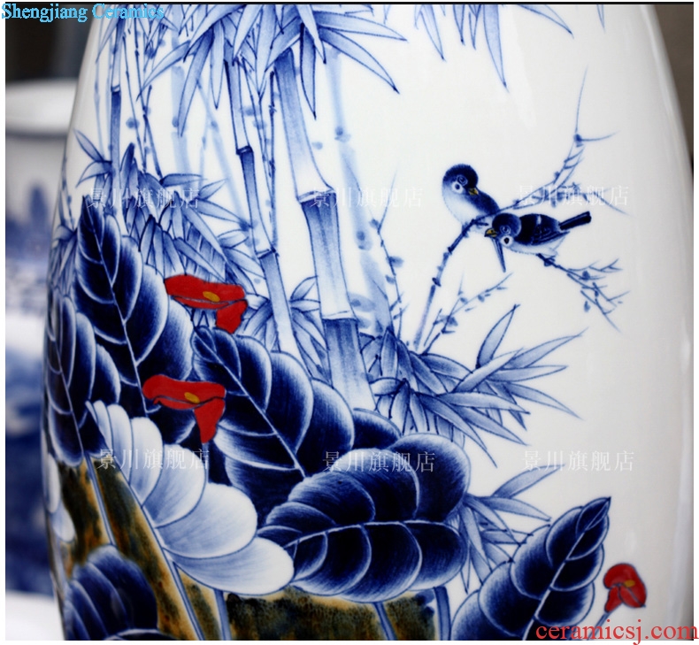 Jingdezhen ceramics hand-painted bamboo report peaceful ceramic vase home sitting room place modern archaized decorations