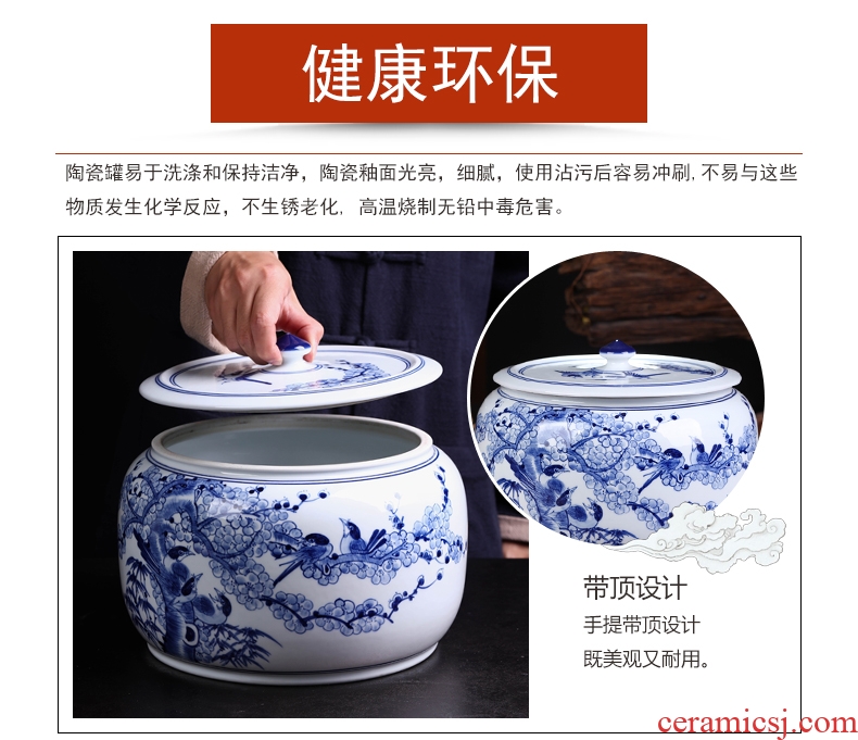 Jingdezhen ceramics pu 'er tea packaging gift box the tea pot home tea cake pot seal storage tank