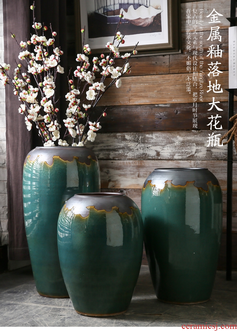 Archaize floor vase of dry flower arranging large Chinese style villa hotel restoring ancient ways is the sitting room porch ceramic home furnishing articles