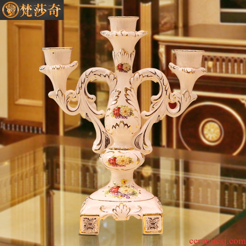 The Vatican Sally's continental candlestick decoration luxury furnishing articles retro wedding chandelier candle power dinner props ceramic candle holders