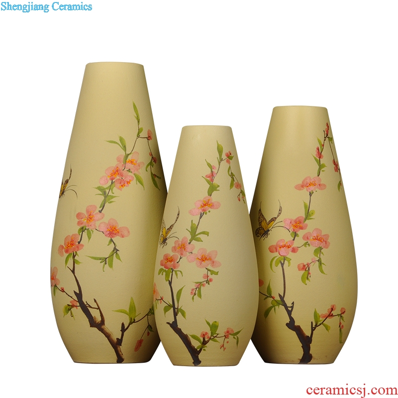 Scene, jingdezhen ceramic vase hand-painted frosted three-piece handicraft furnishing articles home decoration decoration