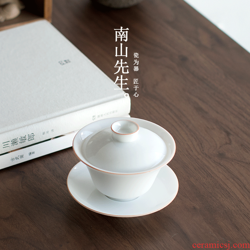 Mr Nan shan sweet white three to make tea tureen ceramic mini small three bubble tea sets jingdezhen porcelain teacup