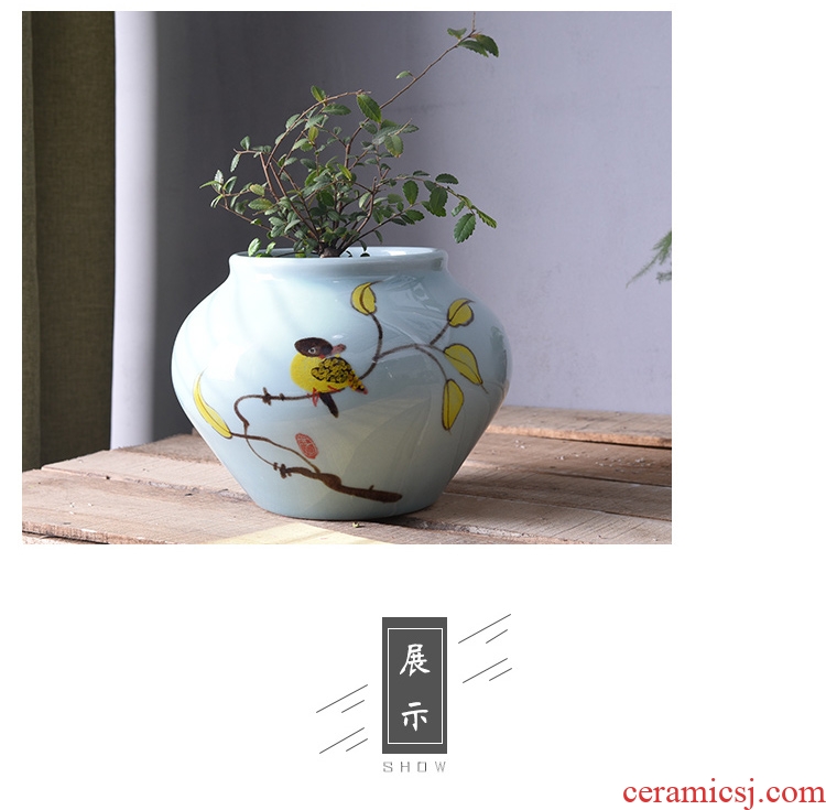 New Chinese vase hand-painted ceramic flower adornment mesa sitting room tea table table, TV ark place jingdezhen