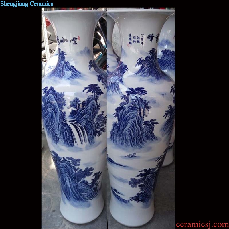 Jingdezhen blue and white flowers classical furnishings vase full 1 m sitting room furnishings simple big vase