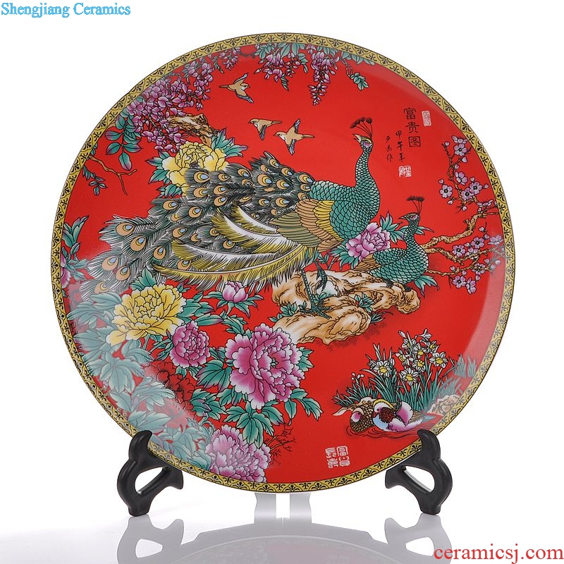 Jingdezhen modern decorative arts and crafts of creative home sitting room living room decoration art ceramic plate furnishing articles