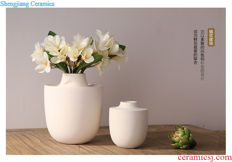 The tang dynasty white ceramic flower vases furnishing articles contemporary and contracted fashion household soft adornment sitting room office