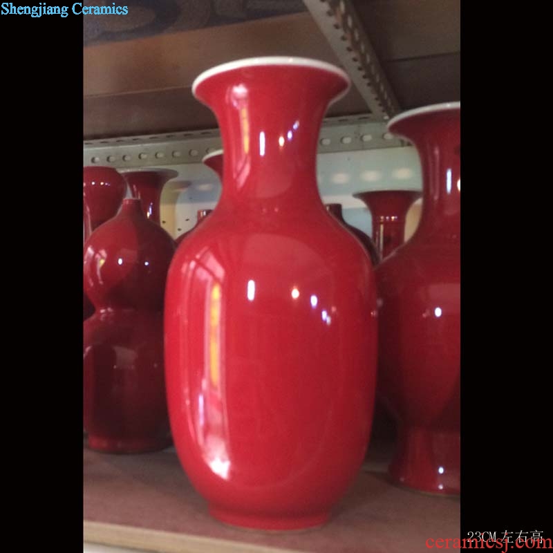 Jingdezhen ji red red imitation royal porcelain vase 20-40 cm celestial plum bottle bottle gourd gourd