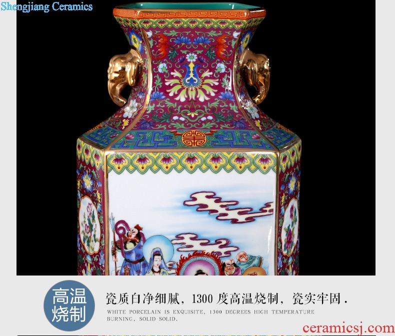 Jingdezhen enamel colored powder painted pottery porcelain vase household living room antiques all bottle qianlong furnishing articles of handicraft
